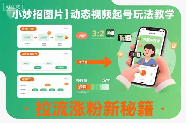 小妙招图片＋动态视频起号玩法教学，拉流涨粉新秘籍-云网创