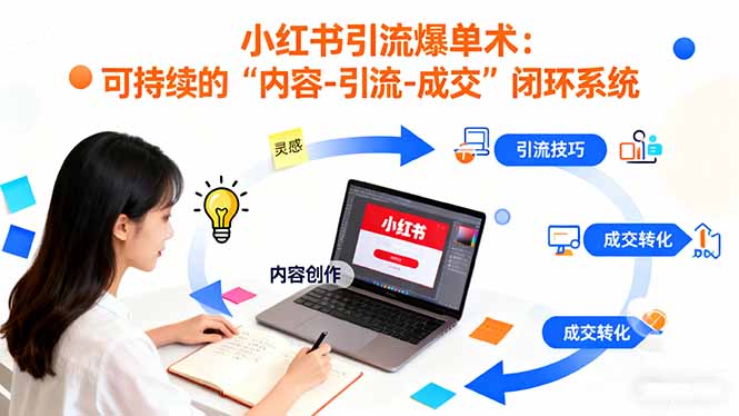 小红书引流爆单术:构建一套低成本 可持续的“内容-引流-成交”闭环系统-云网创