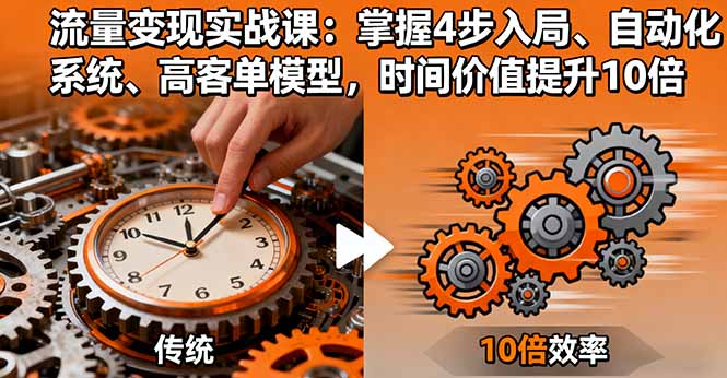 流量变现实战课:掌握4步入局、自动化系统、高客单模型,时间价值提升10倍-云网创