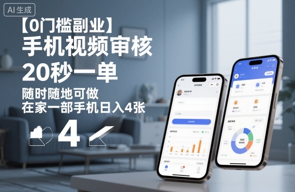 【0门槛副业】手机视频审核,20秒一单,随时随地可做,在家一部手机日入4张【揭秘】-云网创
