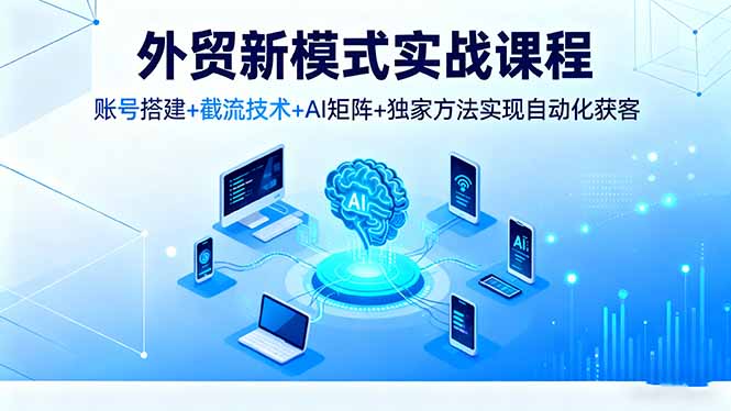 外贸新模式实战课程,账号搭建+截流技术+AI矩阵+独家方法实现自动化获客-云网创