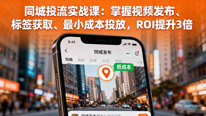 同城投流实战课：掌握视频发布、标签获取、最小成本投放，ROI提升3倍-云网创