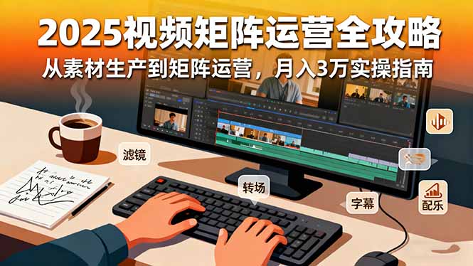 2025短视频矩阵运营全攻略：从素材生产到矩阵运营，月入3万实操指南-云网创