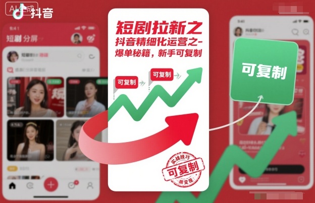 短剧拉新之抖音精细化运营之爆单秘籍,新手可复制-云网创