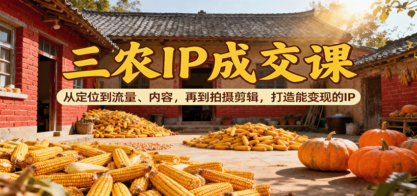 三农IP成交课：从定位到流量、内容，再到拍摄剪辑，打造能变现的IP-云网创