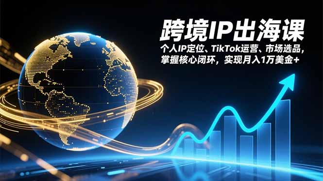 跨境IP出海课，个人IP定位、TikTok运营、市场选品，掌握核心闭环，实现月入1万美金+-云网创
