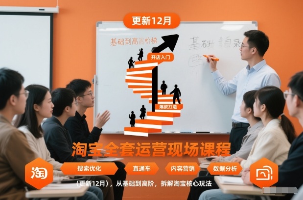 淘宝全套运营现场课程(更新12月)，从基础到高阶，拆解淘宝核心玩法-云网创
