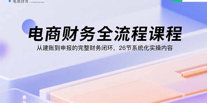 电商财务全流程课程:从建账到申报的完整财务闭环,26节系统化实操内容-云网创