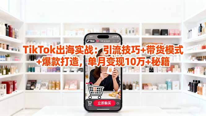 「TikTok出海实战」引流技巧+带货模式+爆款打造,单月变现10万+秘籍-云网创