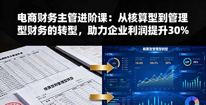 电商财务主管进阶课:从核算型到管理型财务的转型,助力企业利润提升30%-云网创