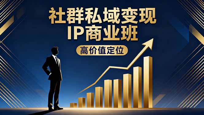 社群私域变现IP商业班，高价值定位,精准引流,私聊成交，实践年盈利破百万-云网创