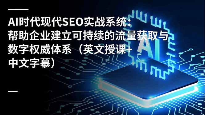AI时代现代SEO实战系统：帮助企业建立可持续的流量获取与数字权威体系(英文授课+中文字幕-云网创