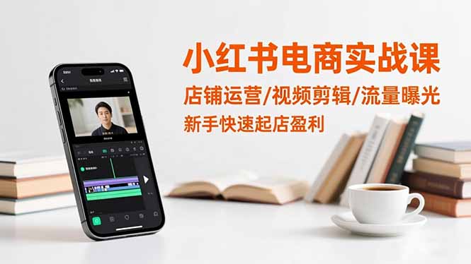 小红书电商实战课：店铺运营/视频剪辑/流量曝光，新手快速起店盈利-云网创