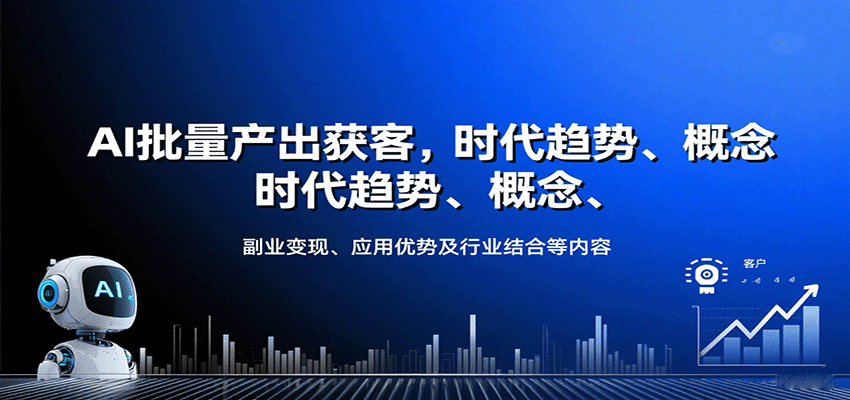 AI批量产出获客,时代趋势、概念、副业变现、应用优势及行业结合等内容-云网创