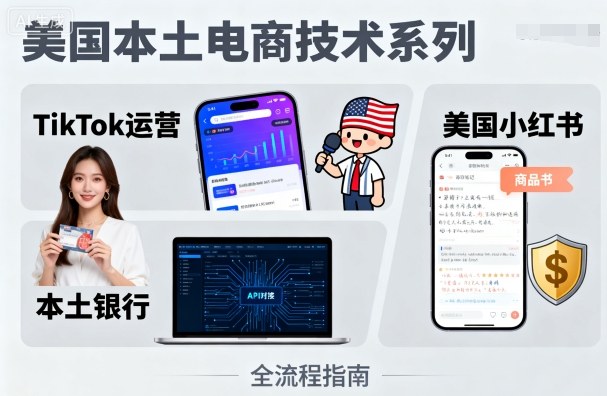 美国本土电商技术,Tiktok 运营篇+美国小红书篇+本土银行篇-云网创