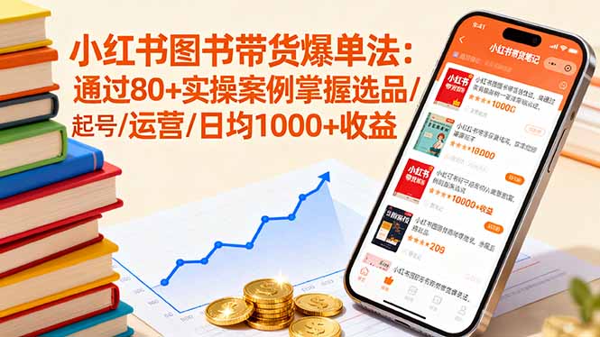 小红书图书带货爆单法:通过80+实操案例掌握选品/起号/运营/日均1000+收益-云网创