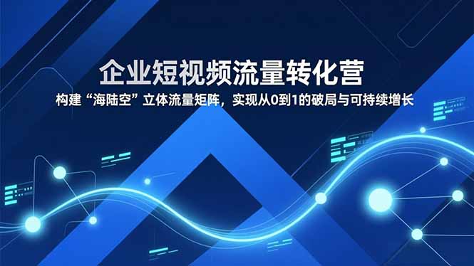 企业短视频流量转化营，构建“海陆空”立体流量矩阵，实现从0到1的破局与可持续增长-云网创