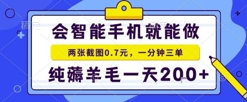 手机项目,二十秒一单,纯薅羊毛一天2张+做就有【揭秘】-云网创