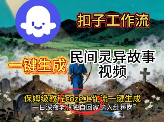 Coze扣子工作流一键生成民间灵异故事视频，保姆级教程搭建教学-云网创