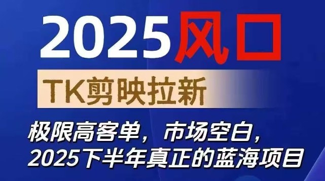 2025风口TK剪映capcut拉新项目,极限高客单,市场空白,2025下半年真正的蓝海项目-云网创