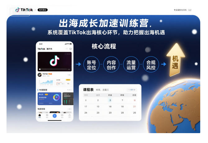 出海成长加速训练营，系统覆盖TikTok出海核心环节，助力把握出海机遇(更新)-云网创