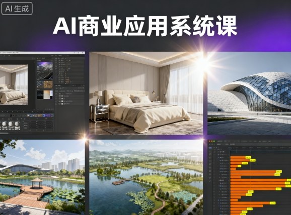 AI商业应用系统课，室内-软装-建筑-景观，智能设计+效果图+动画画实战-云网创