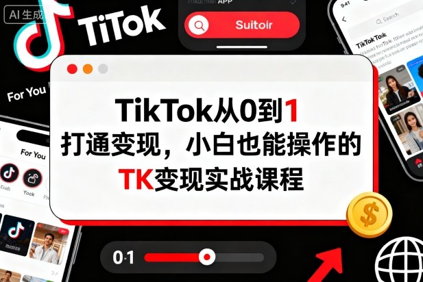 TikTok从0到1打通变现，小白也能操作的TK变现实战课程-云网创