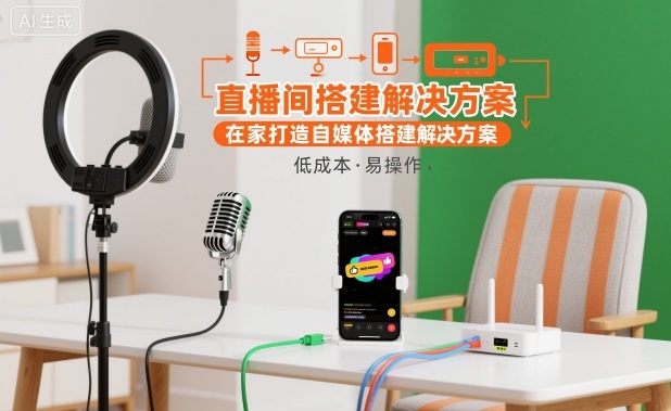 直播间搭建解决方案,在家打造自媒体搭建解决方案-云网创