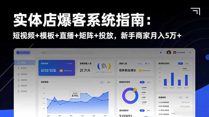 实体店爆客系统指南：短视频+模板+直播+矩阵+投放，新手商家月入5万+-云网创