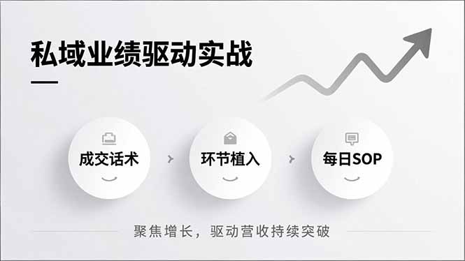 私域业绩驱动实战，成交话术、环节植入、每日SOP，聚焦增长，驱动营收持续突破-云网创