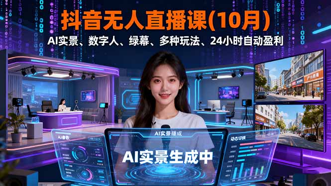 抖音无人直播课(10月-云网创