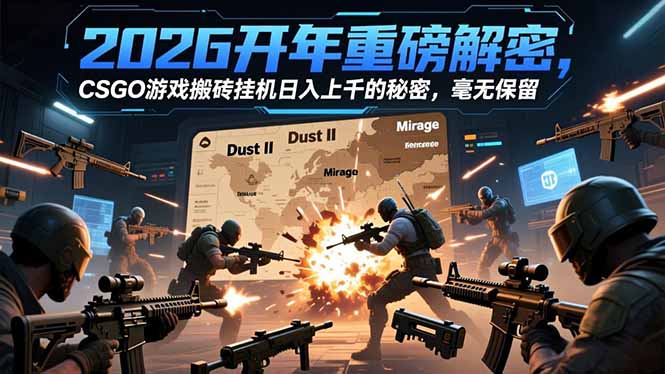 2026开年重磅解密，CSGO游戏搬砖挂机日入上千的秘密，毫无保留-云网创