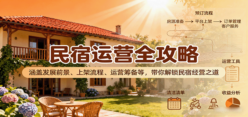 民宿运营全攻略：涵盖发展前景、上架流程、运营筹备等，带你解锁民宿经营之道-云网创