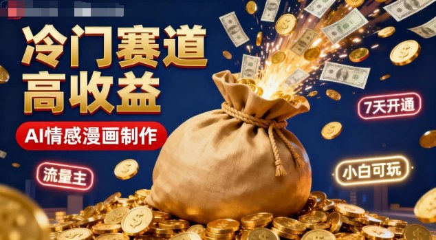 公众号冷门赛道,用AI做情感漫画,7天开通流量主,操作简单,小白可玩-云网创
