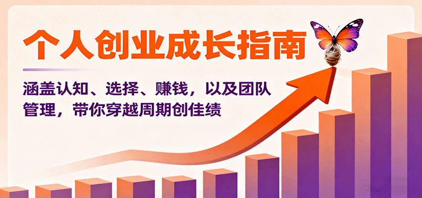 个人创业成长指南：涵盖认知、选择、赚钱，以及团队管理，带你穿越周期创佳绩-云网创