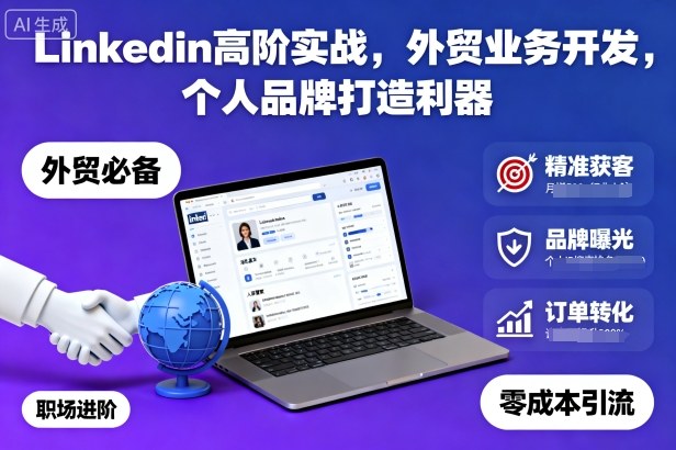 Linkedin高阶实战,外贸业务开发,个人品牌打造利器-云网创