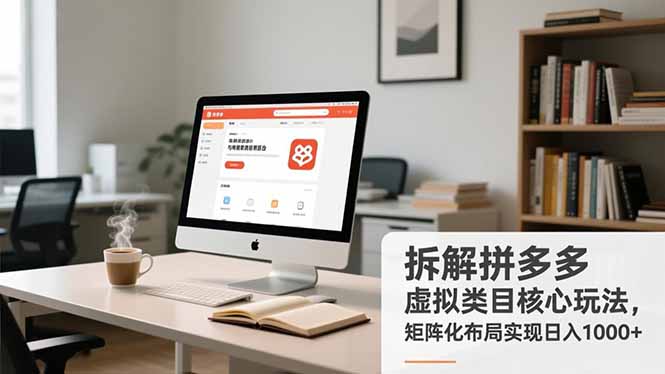 拆解拼多多虚拟类目核心玩法，矩阵化布局实现日入1000+-云网创