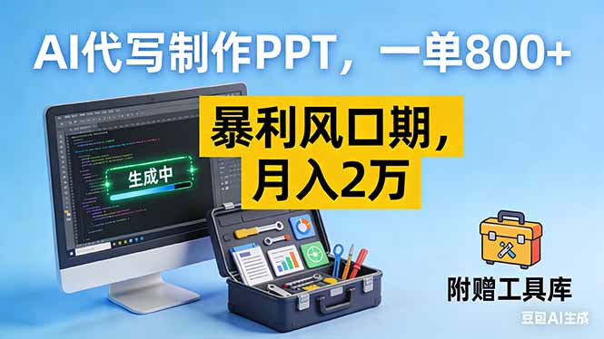 AI代写制作PPT，一单800+， 暴利风口期，月入2万【附工具】-云网创
