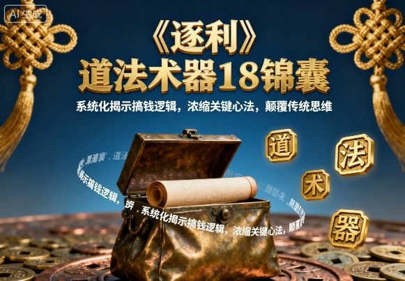 《逐利》道法术器18锦囊，系统化揭示搞钱逻辑，浓缩关键心法，颠覆传统思维(更新)-云网创