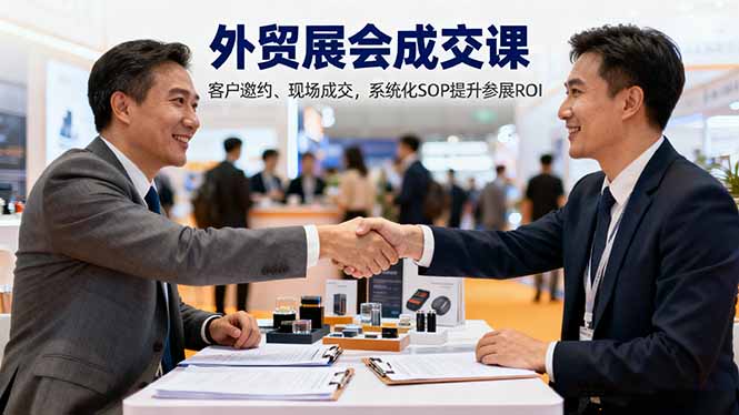 外贸展会成交课,含目标制定、客户邀约、现场成交,系统化SOP提升参展ROI-云网创