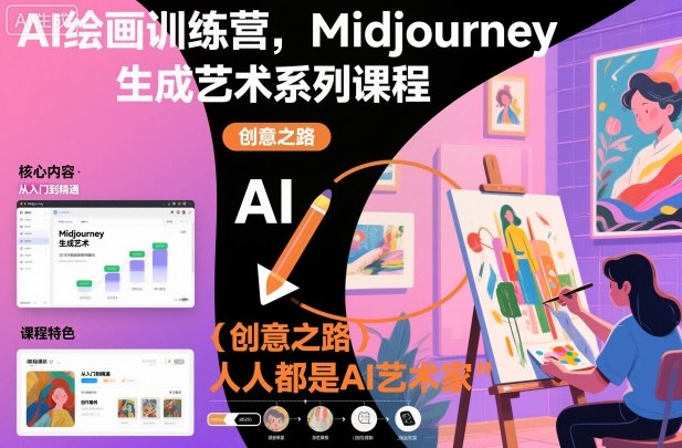 AI绘画训练营，Midjourney生成艺术系列课程，人人都是AI艺术家-云网创