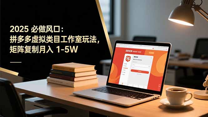 2025 必做风口:拼多多虚拟类目工作室玩法,矩阵复制月入 1-5W-云网创